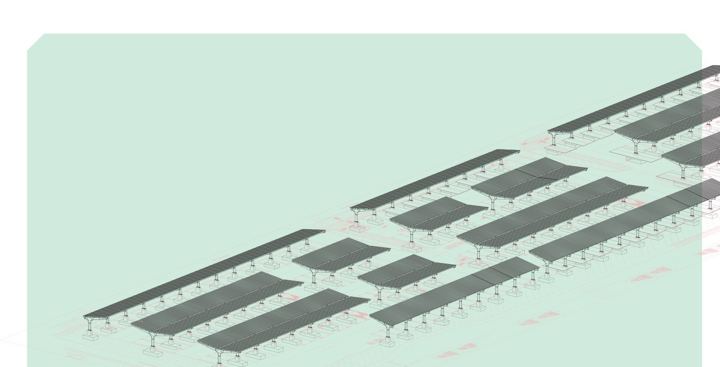 Nadstrešnice parkinga s FNE MASS Solar 1 (800 kW), Međunarodni aerodrom Sarajevo